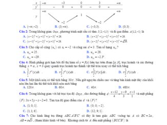 Đề thi tháng 04/2019 môn Toán 12 trường THPT chuyên Bắc Giang