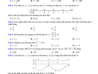 Đề thi thử TN THPT 2025 lần 1 môn Toán trường THPT Lương Tài 2 Bắc Ninh