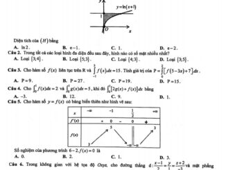 Đề trắc nghiệm Toán 12 lần 1 năm 2020 2021 trường chuyên Lê Hồng Phong TP HCM