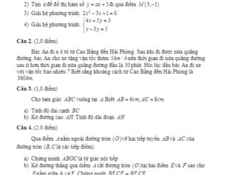 Đề tuyển sinh lớp 10 THPT môn Toán năm 2020 2021 sở GD&ĐT Cao Bằng THCS.TOANMATH.com