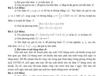 Đề tuyển sinh lớp 10 THPT môn Toán năm 2020 2021 sở GD&ĐT Hải Phòng THCS.TOANMATH.com