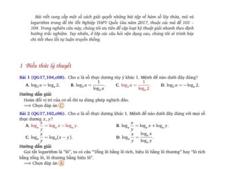 Hướng dẫn giải các bài toán về hàm số lũy thừa, mũ và logarit trong đề thi THPT QG 2017 Dương Trác Việt