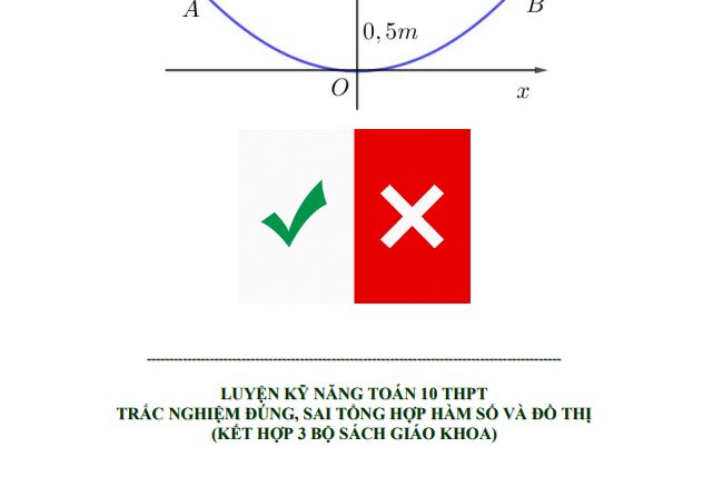 Luyện kỹ năng Toán 10 trắc nghiệm đúng sai tổng hợp hàm số và đồ thị