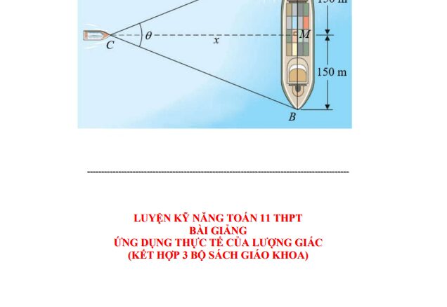 Luyện kỹ năng Toán 11 ứng dụng thực tế của lượng giác