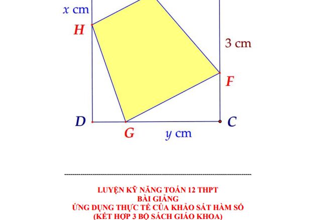 Luyện kỹ năng ứng dụng hàm số giải bài toán thực tế