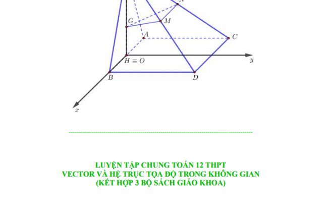 Luyện tập chung Toán 12 vector và hệ trục tọa độ trong không gian