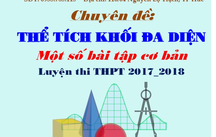 Lý thuyết và một số bài tập cơ bản về thể tích khối đa diện Lê Bá Bảo