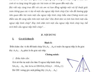 Một số bài tập mặt cầu ngoại tiếp hình chóp Nguyễn Thanh Hậu