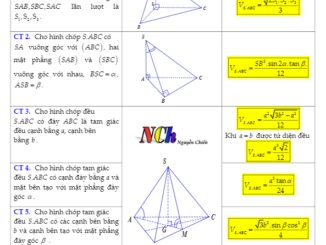 Một số công thức giải nhanh phần thể tích khối chóp Nguyễn Chiến