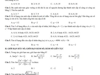 Ôn tập học kì 2 Toán 11 năm 2021 2022 trường THPT Trần Phú Hà Nội