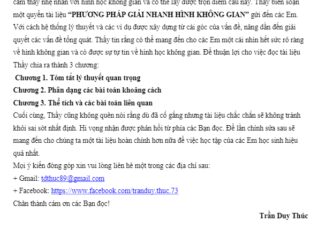 Phương pháp giải nhanh hình không gian Trần Duy Thúc