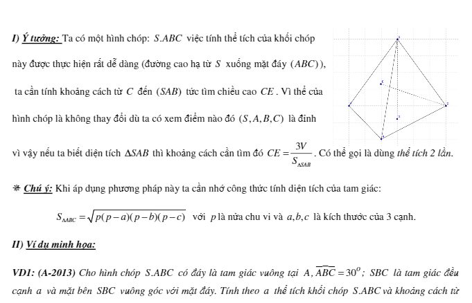 Tính khoảng cách trong hình học không gian bằng phương pháp thể tích Nguyễn Tuấn Anh