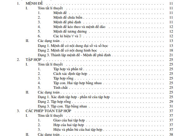 Tóm tắt lý thuyết, các dạng toán và bài tập Toán 10 (Tập 1: Đại số 10)