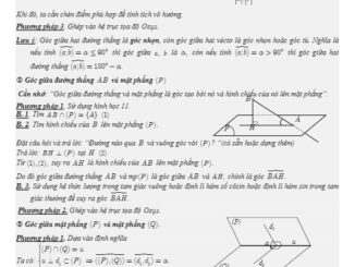 Tổng ôn tập TN THPT 2020 môn Toán: Góc và khoảng cách trong không gian