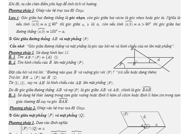 Tổng ôn tập TN THPT 2020 môn Toán: Góc và khoảng cách trong không gian