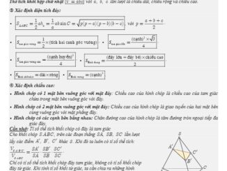 Tổng ôn tập TN THPT 2020 môn Toán: Thể tích khối đa diện