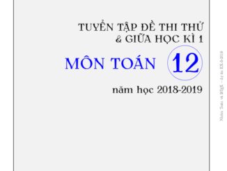 Tuyển tập đề thi thử và giữa học kỳ 1 Toán 12 năm học 2018 2019 (EX3 2019)