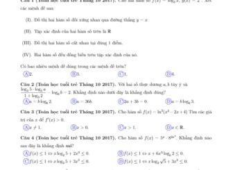 Tuyển tập mũ và logarit trong các đề thi thử môn Toán 2018 có đáp án Nguyễn Nhanh Tiến (Phần 1)